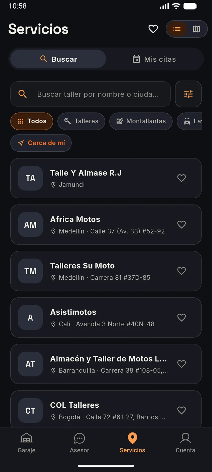 Servicios: talleres y negocios cerca